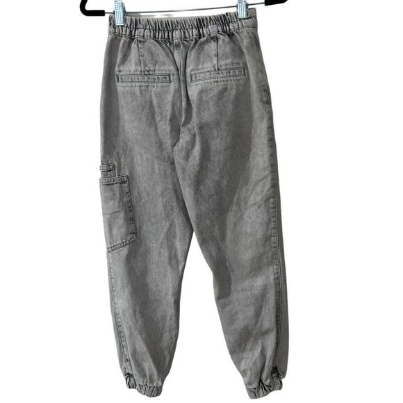 Allsaints Lea Cargo Soft Denim Jogger Size 0 revolve Gray Barrel Leg Y2K Classic - Picture 2 of 12